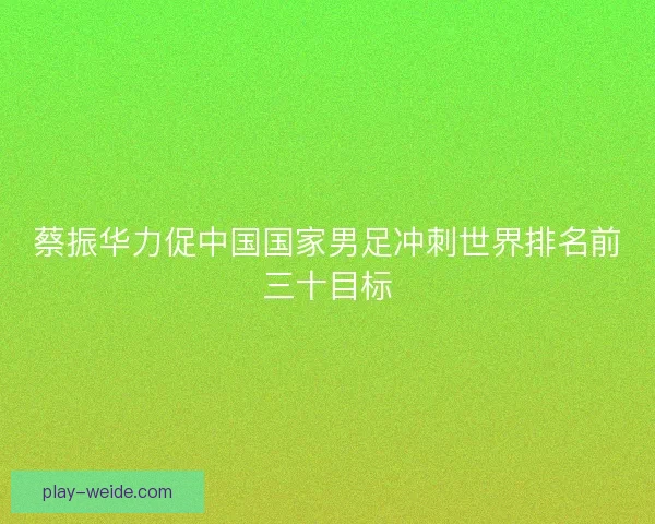 蔡振华力促中国国家男足冲刺世界排名前三十目标